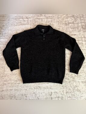 Forever 21 Men's Black Button-Collar Sweater